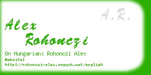 alex rohonczi business card